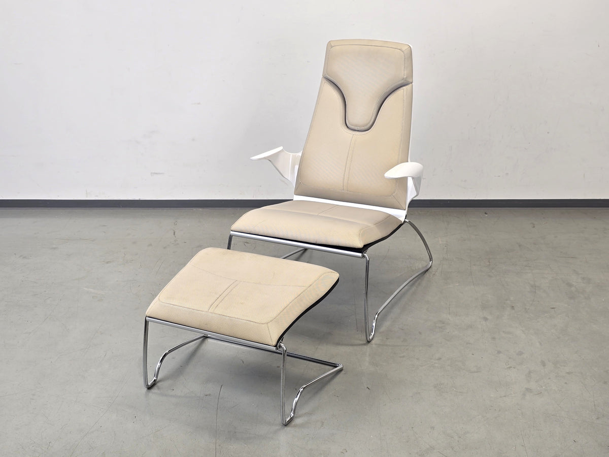 STRESEMANN SESSEL Hocker Michael Neumayr Lounge Chair Kufen Chrom