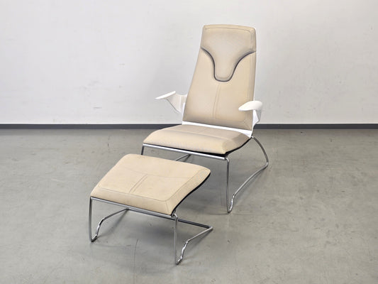 STRESEMANN SESSEL Hocker Michael Neumayr Lounge Chair Kufen Chrom