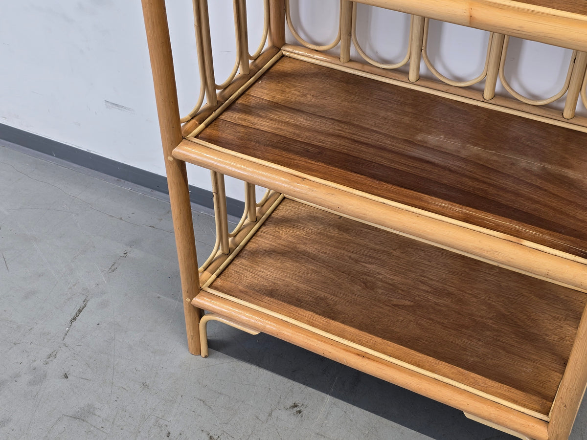 MID CENTURY REGAL Vintage Bücher Rattan Boho 1960er Bücherregal
