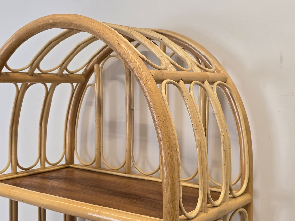 MID CENTURY REGAL Vintage Bücher Rattan Boho 1960er Bücherregal