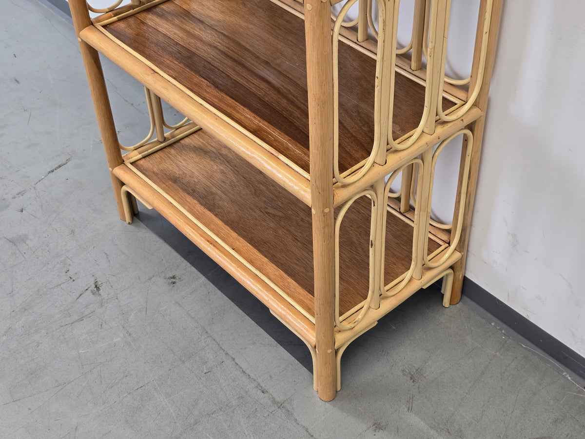 MID CENTURY REGAL Vintage Bücher Rattan Boho 1960er Bücherregal