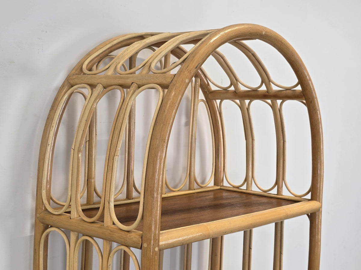 MID CENTURY REGAL Vintage Bücher Rattan Boho 1960er Bücherregal