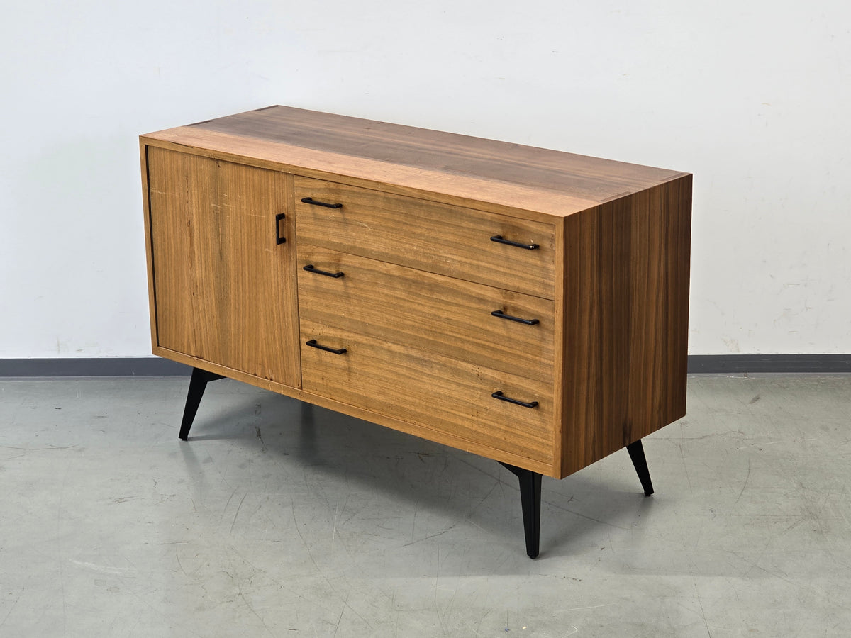 VINTAGE SIDEBOARD Holz Tv Low Board Kommode 1960er Retro Nussbaum