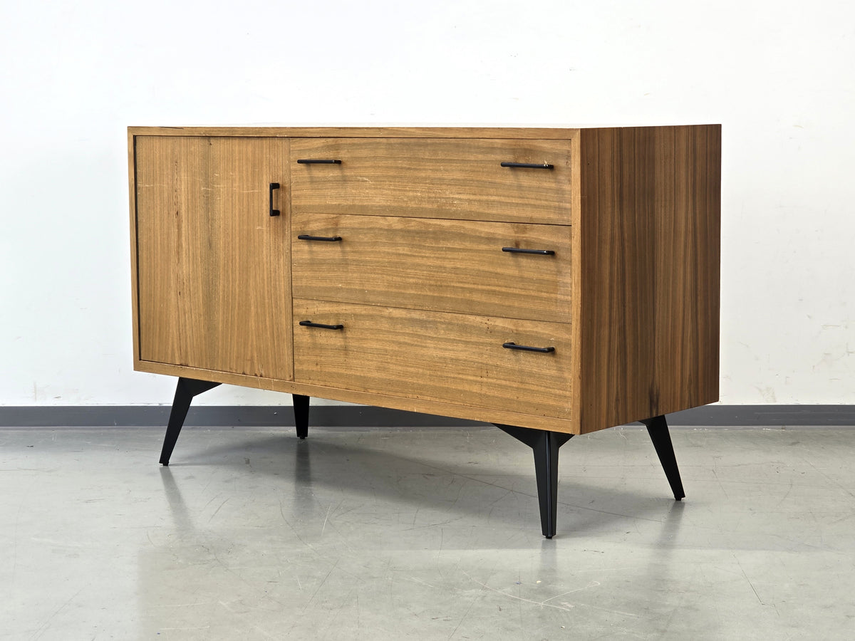 VINTAGE SIDEBOARD Holz Tv Low Board Kommode 1960er Retro Nussbaum