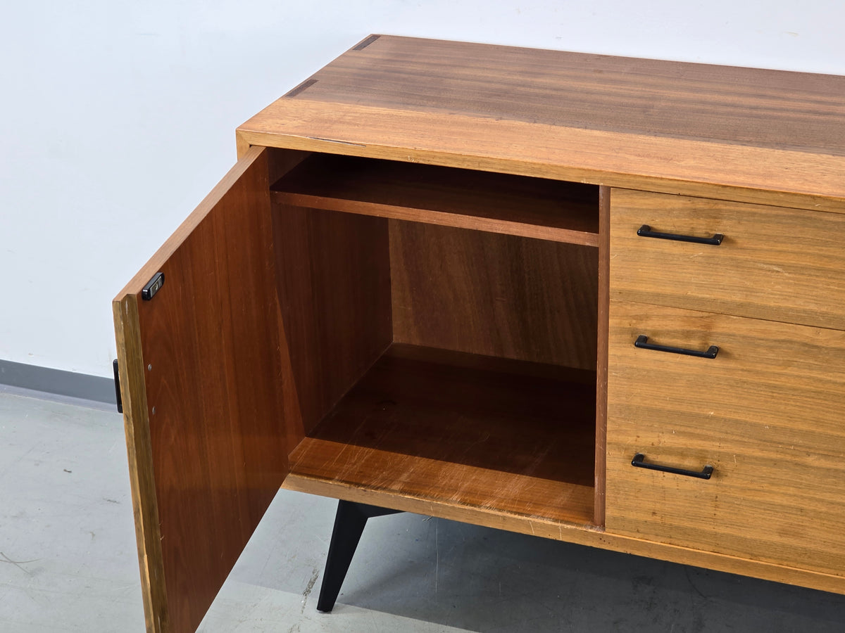 VINTAGE SIDEBOARD Holz Tv Low Board Kommode 1960er Retro Nussbaum