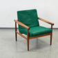 GLOSTRUP SESSEL Teak Denmark Mid Century grün Armchair Holz 1960s