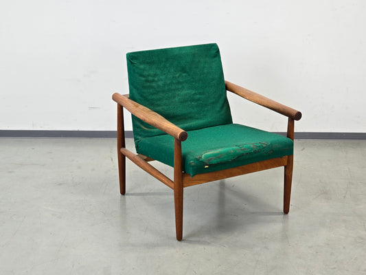 GLOSTRUP SESSEL Teak Denmark Mid Century grün Armchair Holz 1960s