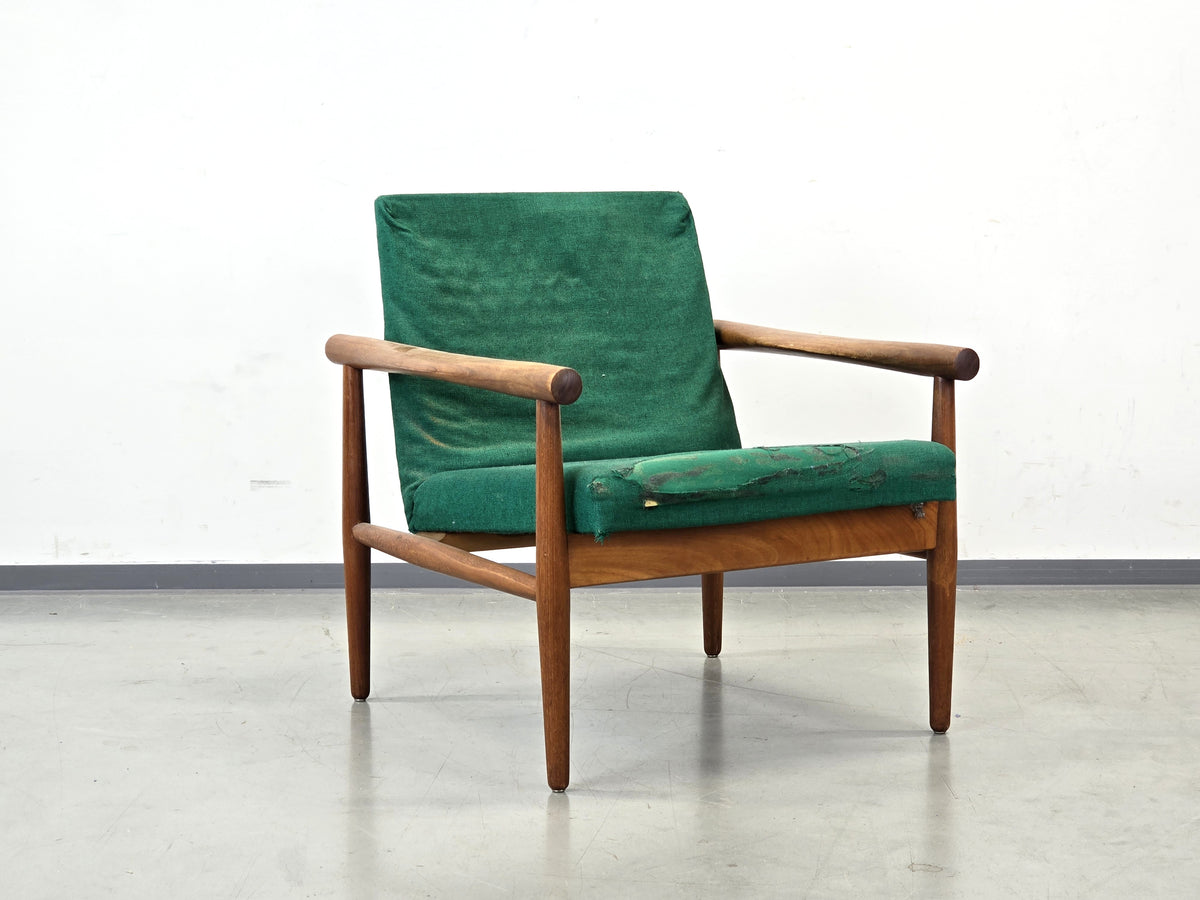 GLOSTRUP SESSEL Teak Denmark Mid Century grün Armchair Holz 1960s