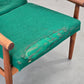 GLOSTRUP SESSEL Teak Denmark Mid Century grün Armchair Holz 1960s