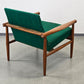 GLOSTRUP SESSEL Teak Denmark Mid Century grün Armchair Holz 1960s