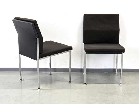 DESIGNER STUHL Chrom Vintage 70er Mid Century Bauhaus Stühle Retro Schwarz