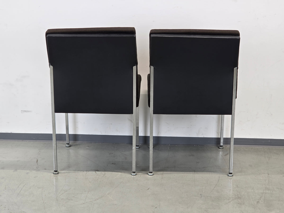 DESIGNER STUHL Chrom Vintage 70er Mid Century Bauhaus Stühle Retro Schwarz
