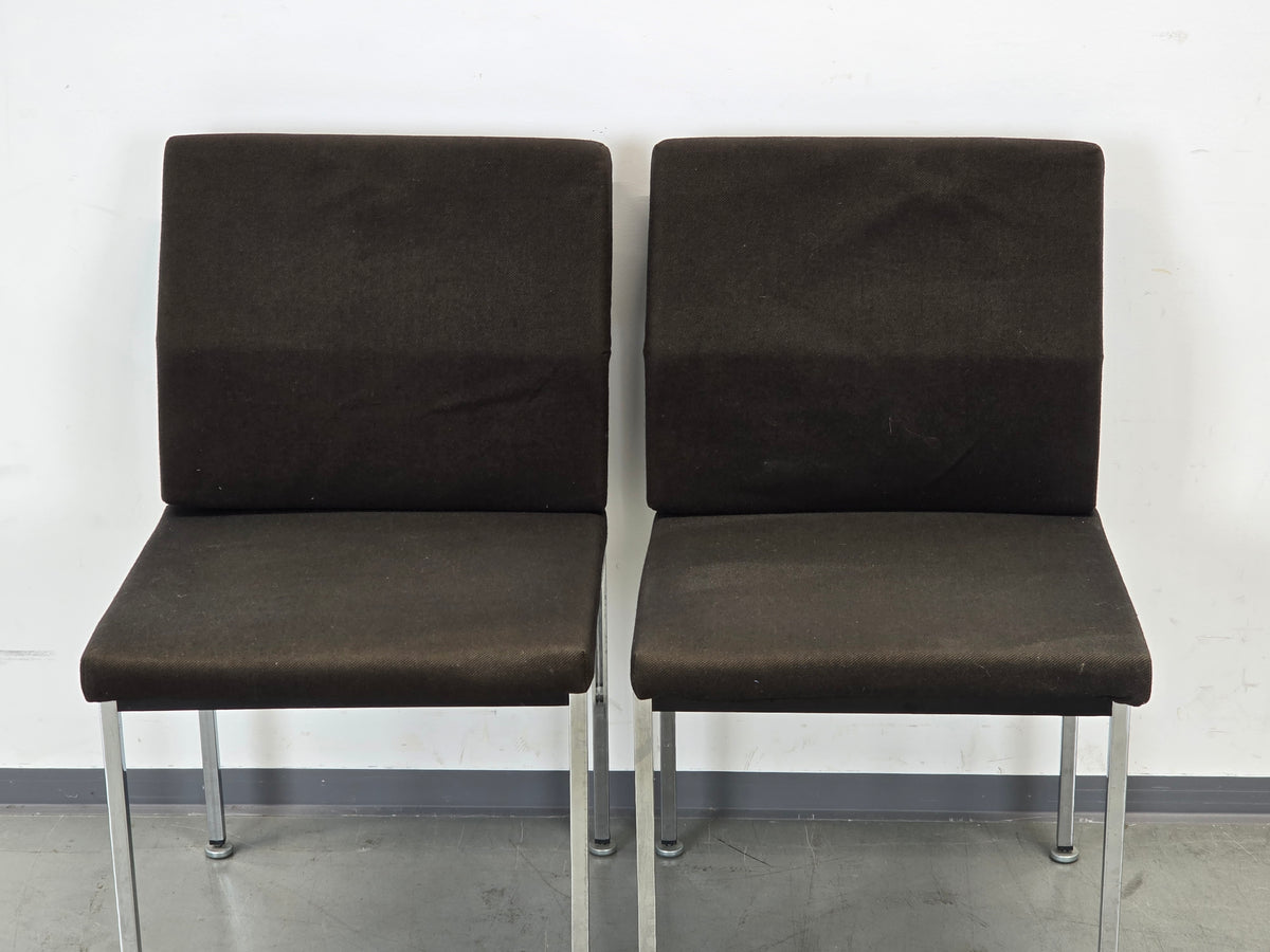 DESIGNER STUHL Chrom Vintage 70er Mid Century Bauhaus Stühle Retro Schwarz