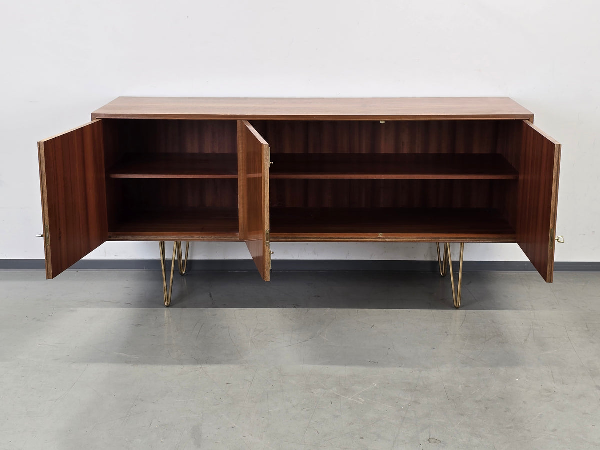 MID CENTURY Sideboard Nussbaum Hairpin Legs Kommode 60er Retro