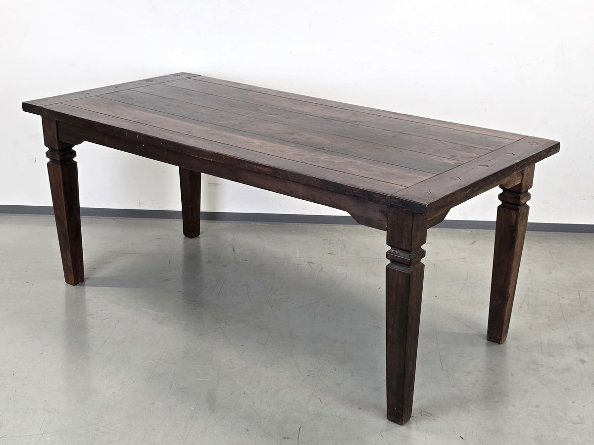 ESSTISCH HOLZTISCH Massivholz Landhaus Rustikal Esstisch Dunkel 190x90cm