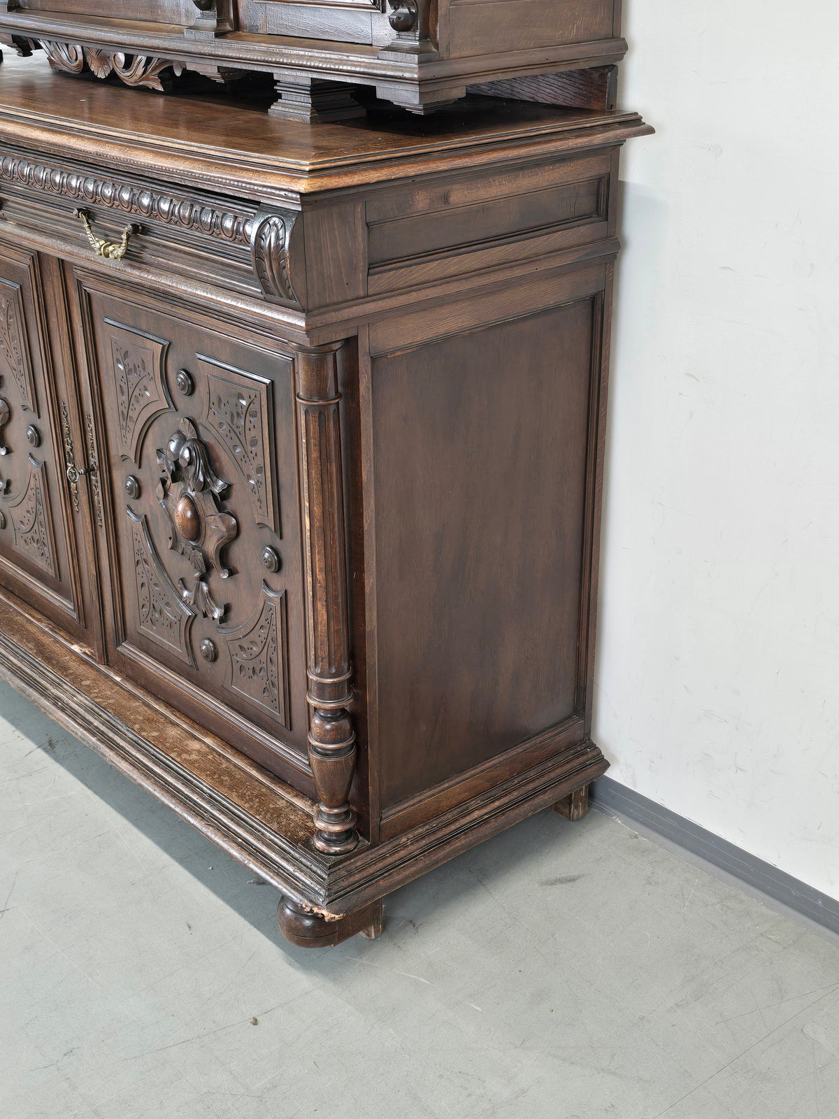 BUFFET SCHRANK Gründerzeit Antik Vitrine Kredenz Eiche Anrichte Vintage