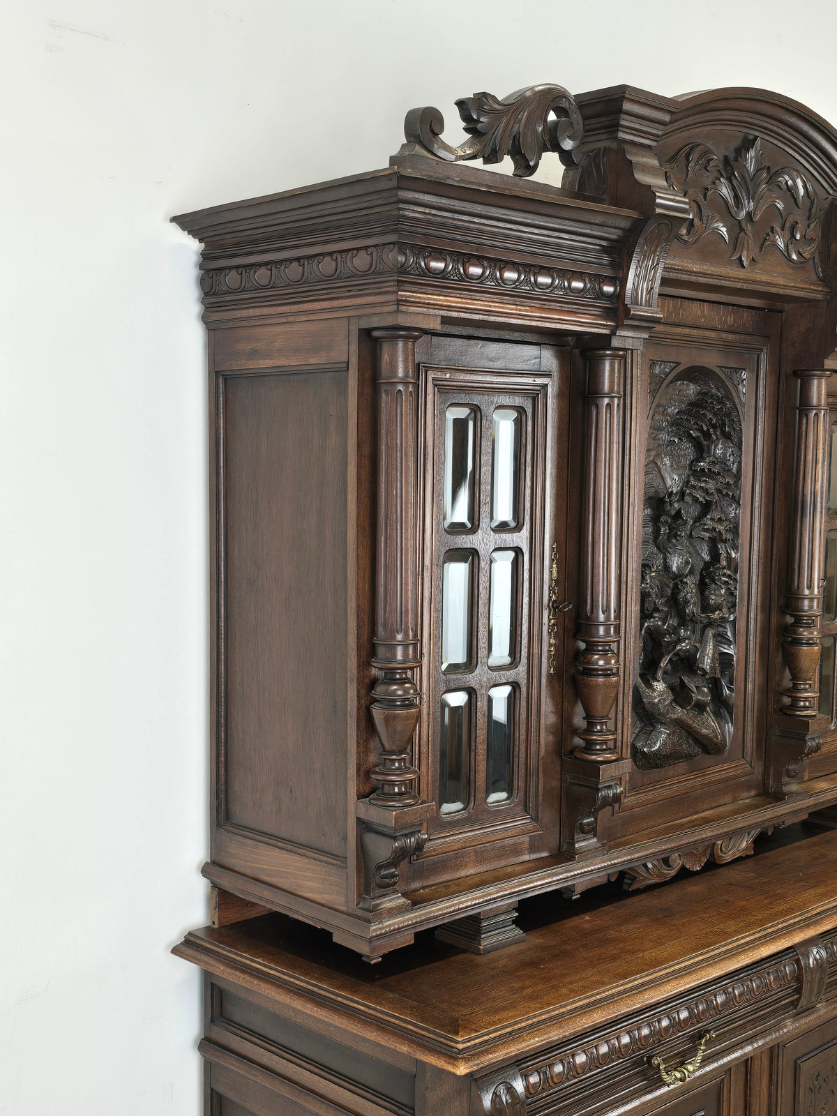 BUFFET SCHRANK Gründerzeit Antik Vitrine Kredenz Eiche Anrichte Vintage