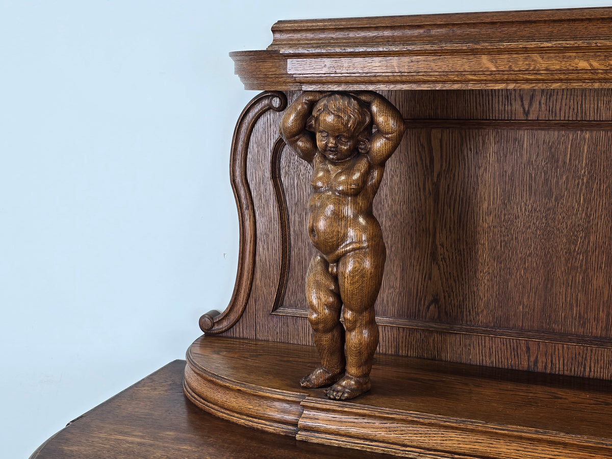 ANTIKE ANRICHTE Buffet Kredenz Neobarock Eiche Schrank Putti Kommode