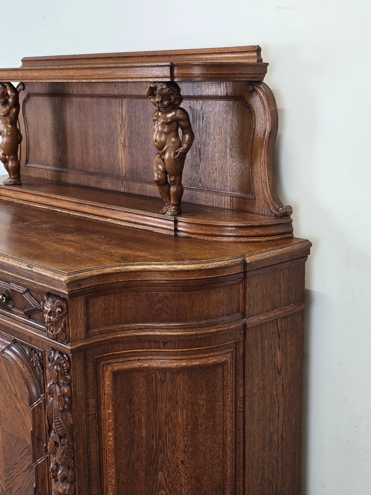 ANTIKE ANRICHTE Buffet Kredenz Neobarock Eiche Schrank Putti Kommode