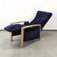 RELAXSESSEL SESSEL TV Sessel Liegesessel Blau Eiche Holz Ruhesessel
