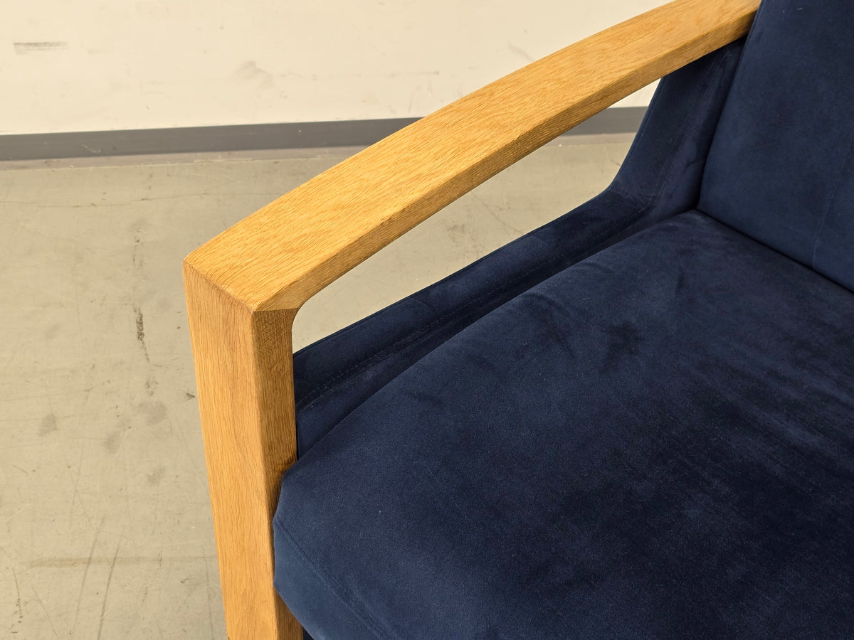 RELAXSESSEL SESSEL TV Sessel Liegesessel Blau Eiche Holz Ruhesessel