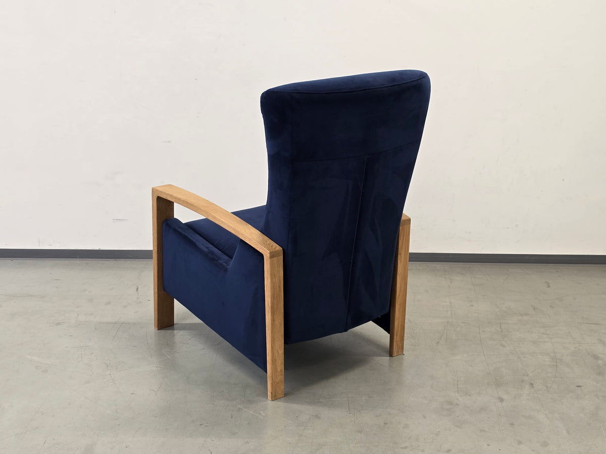 RELAXSESSEL SESSEL TV Sessel Liegesessel Blau Eiche Holz Ruhesessel