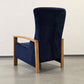 RELAXSESSEL SESSEL TV Sessel Liegesessel Blau Eiche Holz Ruhesessel