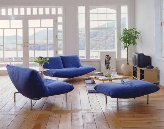 LIGNE ROSET SOFA 2er couch CALIN vintage pascal mourgue blau sitzsack sessel