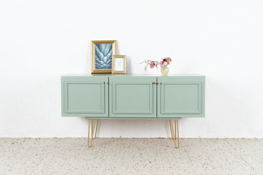 Vintage Kommode Sideboard Salbei Gold