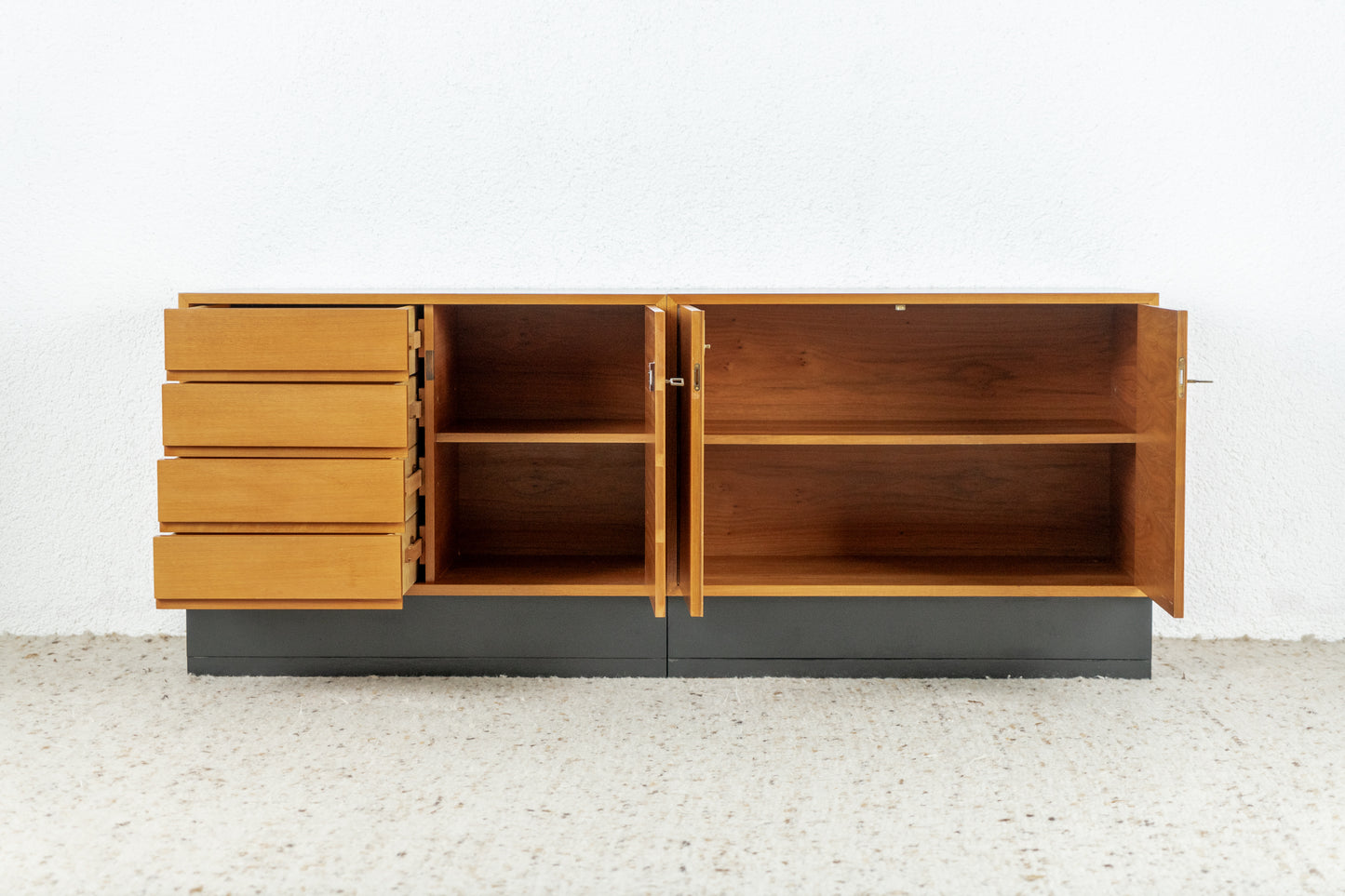 Mid Century Sideboard Kommode 2 Teilig Holz Nuss