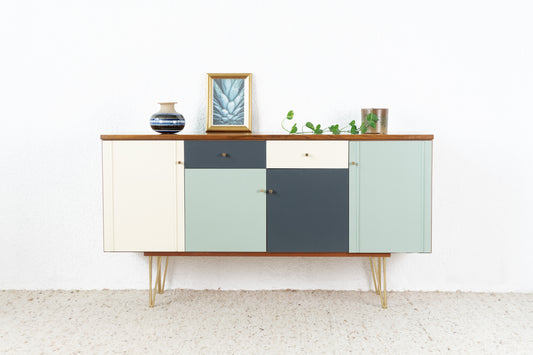 Vintage Sideboard Highboard Kommode Holz Nuss Palette Möbelwerk