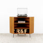 Vintage Eckschrank Regal Kommode Holz Nuss Mid Century