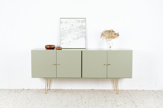 Vintage Sideboard Kommode Gold Pastell Holz Tv Board Wohnzimmer Schlafzimmer