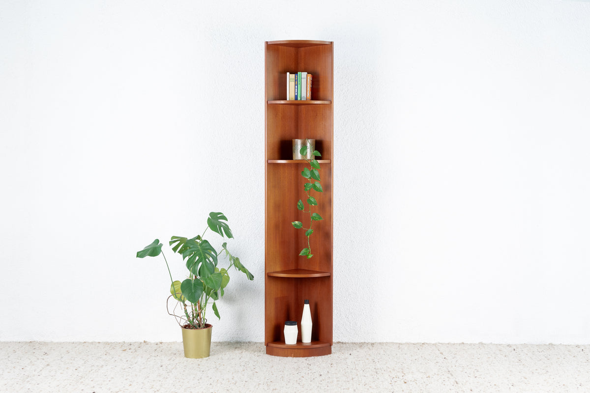 WK MÖBEL Teak Vintage Eckschrank Bücherregal Holz Regal West Germany