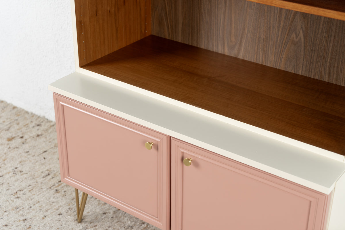 Vintage Schrank Regal Altrosa Creme Gold Kommode Wohnzimmer