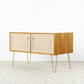 GERO Vintage Kommode Sideboard Holz Nuss Creme Gold Mid Century 60s 1960 Tv Lowboard