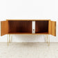 GERO Vintage Kommode Sideboard Holz Nuss Creme Gold Mid Century 60s 1960 Tv Lowboard