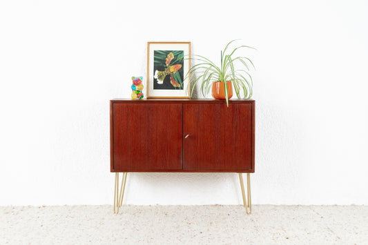 WK MÖBEL Sideboard Kommode Mid Century Holz Teak Vintage Gold