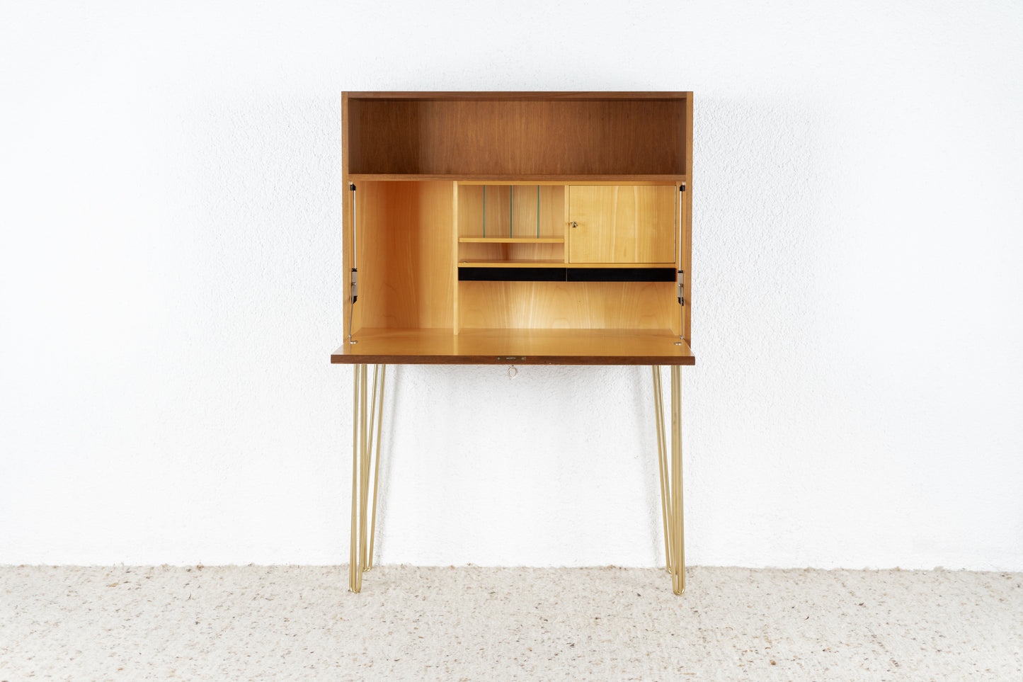 Vintage Sekretär Schrank Kommode Holz Mid Century Minibar