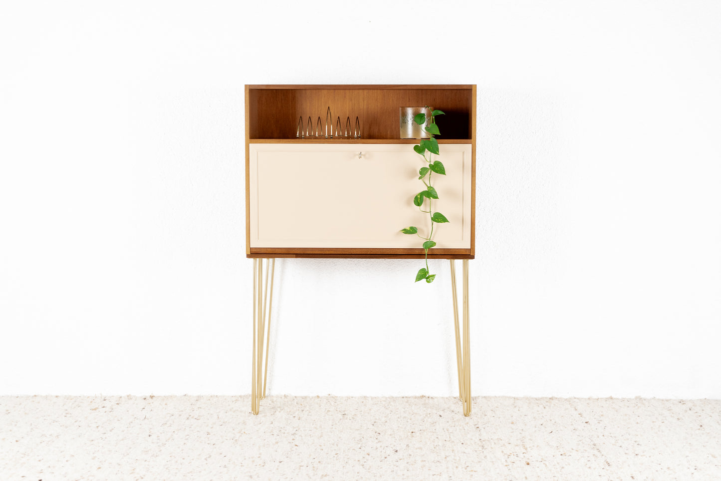 Vintage Sekretär Schrank Kommode Holz Mid Century Minibar