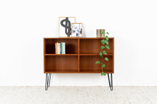 Vintage Sideboard Regal Mid Century Holz Nuss Bücherregal 1960er 60s