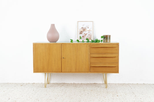 Vintage Sideboard Kommode Schubladen Mid Century Bauhaus WHB Nuss Loft