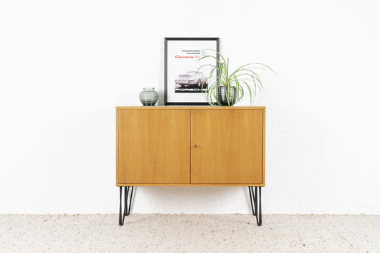 Vintage Kommode Sideboard Mid Century Holz Nuss Pastell Salbei