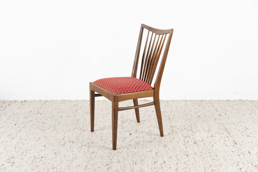 Vintage Stuhl Massivholz Küchenstuhl Esszimmerstuhl Rot Muster
