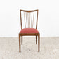 Vintage Stuhl Massivholz Küchenstuhl Esszimmerstuhl Rot Muster