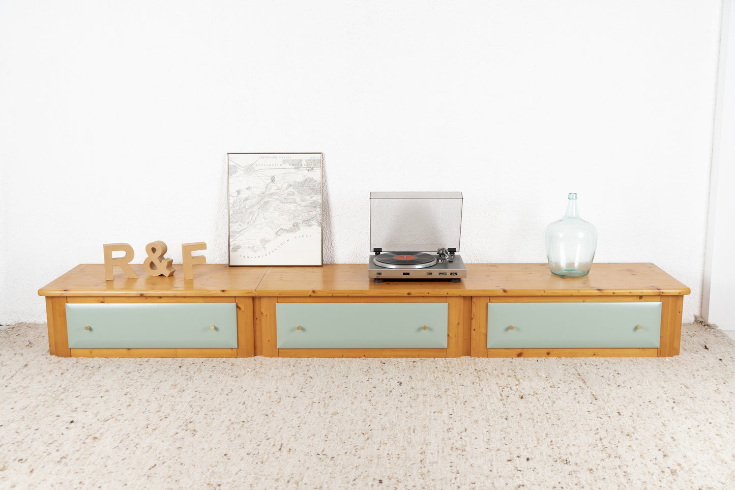 Vintage Sideboard Lowboard Massivholz Kiefer Schubladenkommode