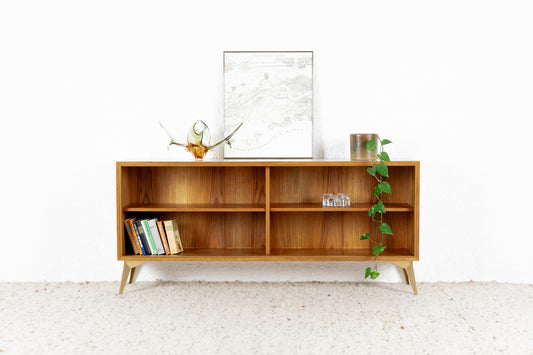 Vintage Regal Sideboard Kommode Bücherregal Holz Nuss Lothar Wegner