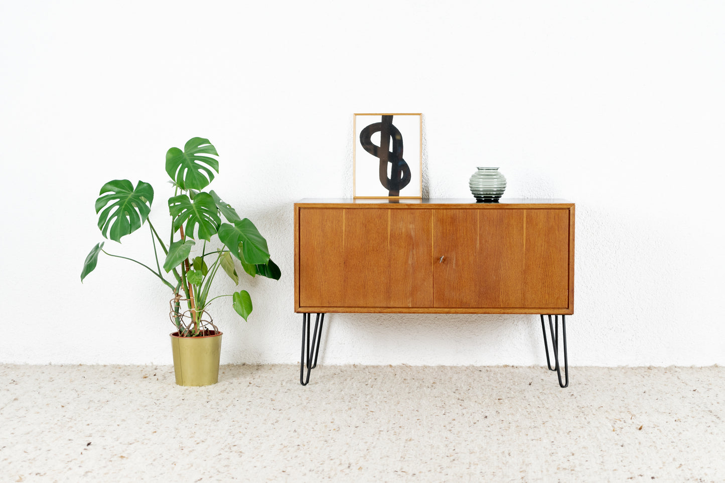 Vintage Kommode Sideboard Holz Mid Century WK Möbel Eiche Patina