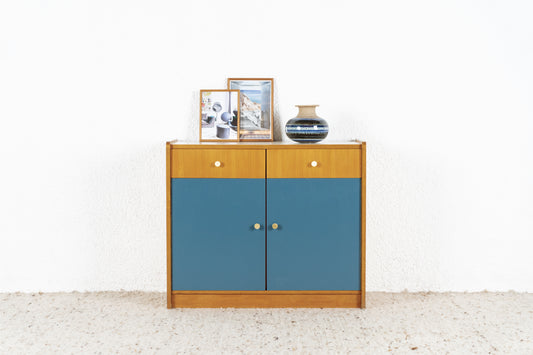 Vintage Kommode Sideboard Mid Century Holz Blau