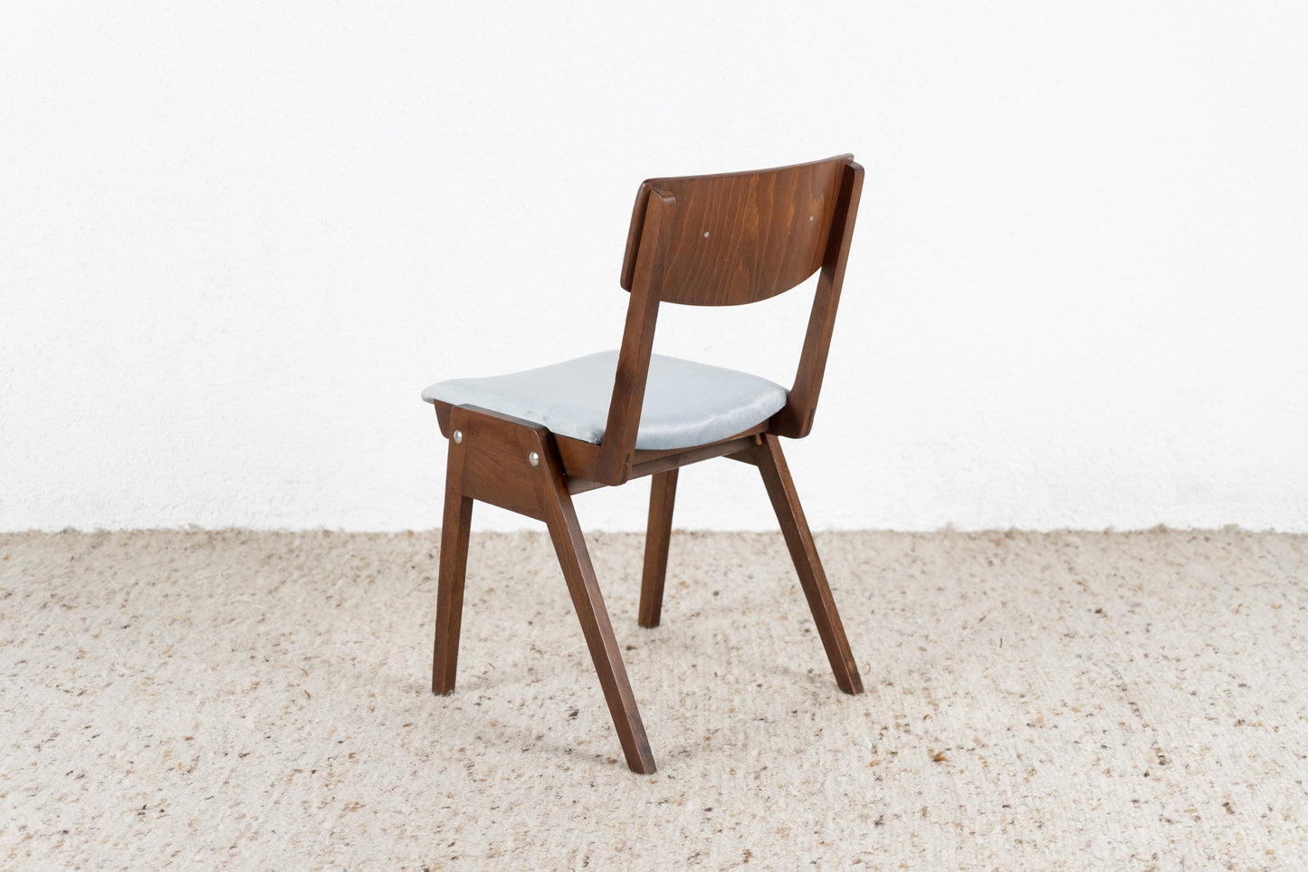 2er Set Vintage Stühle Stapelstühle Holz Polster Samt Küche Esstisch